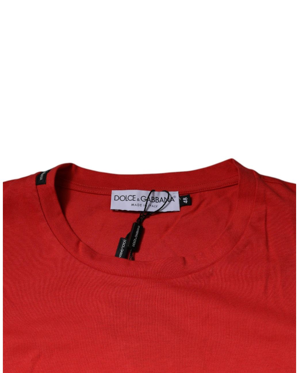 Dolce & Gabbana Red Cotton Tshirt Dg Logo Tee for men