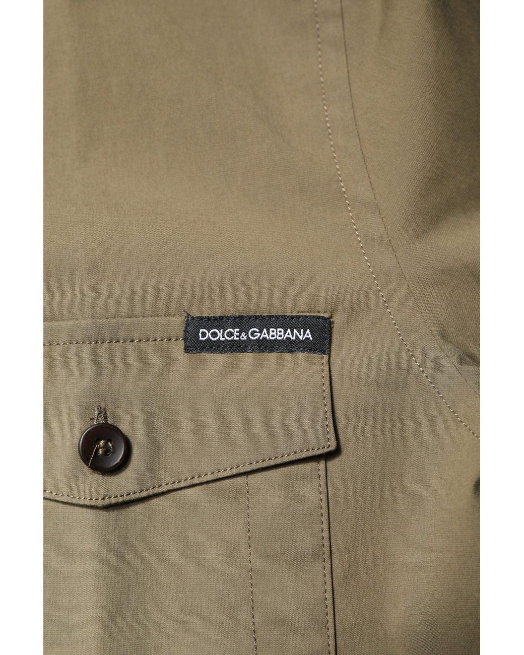 Dolce & Gabbana Green Cotton Stretch Casual Long Sleeves Shirt for men