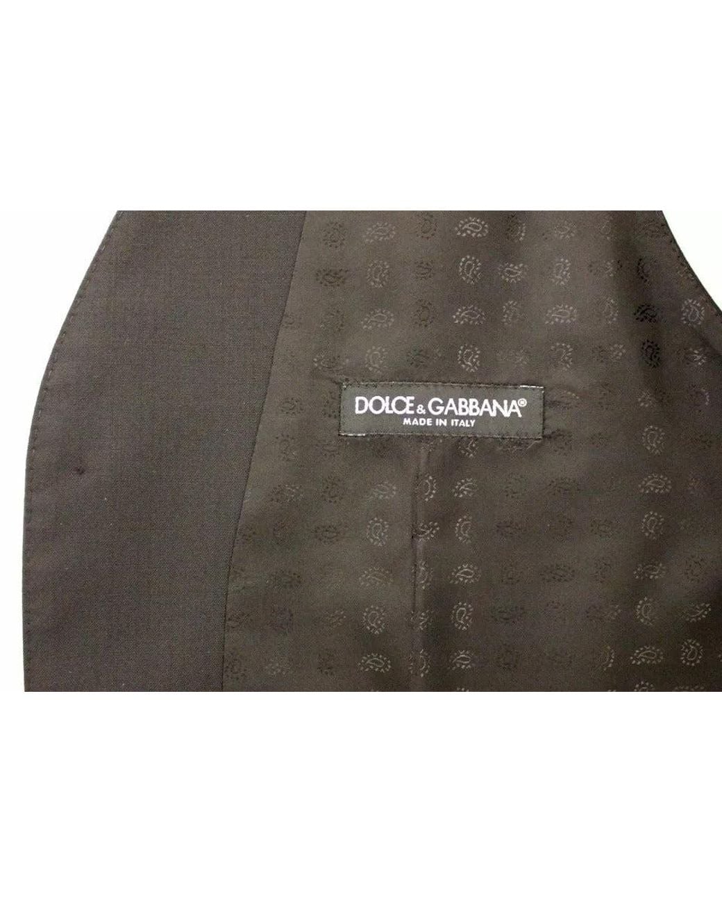 Dolce & Gabbana Black Wool Silk Dress Gilet Jacket Vest