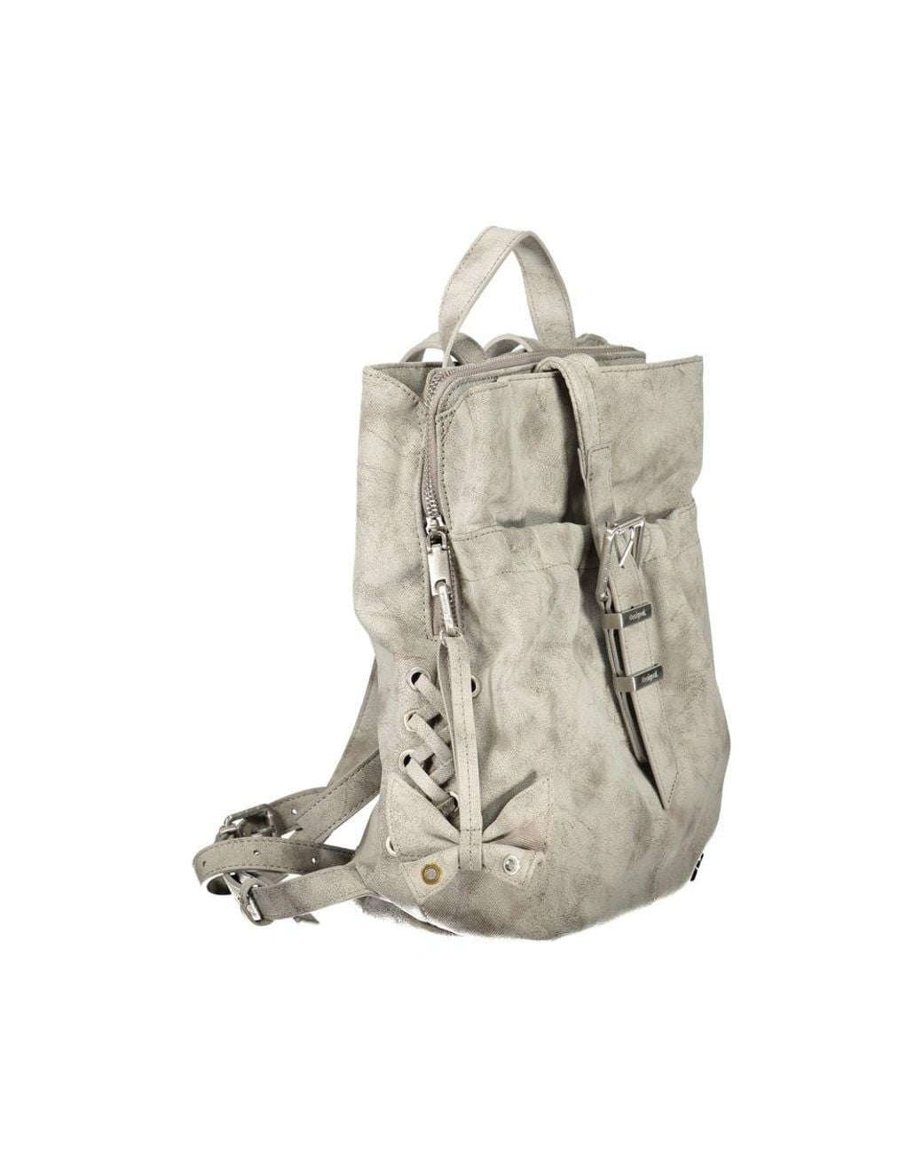 Desigual Natural Gray Polyurethane 's Backpack