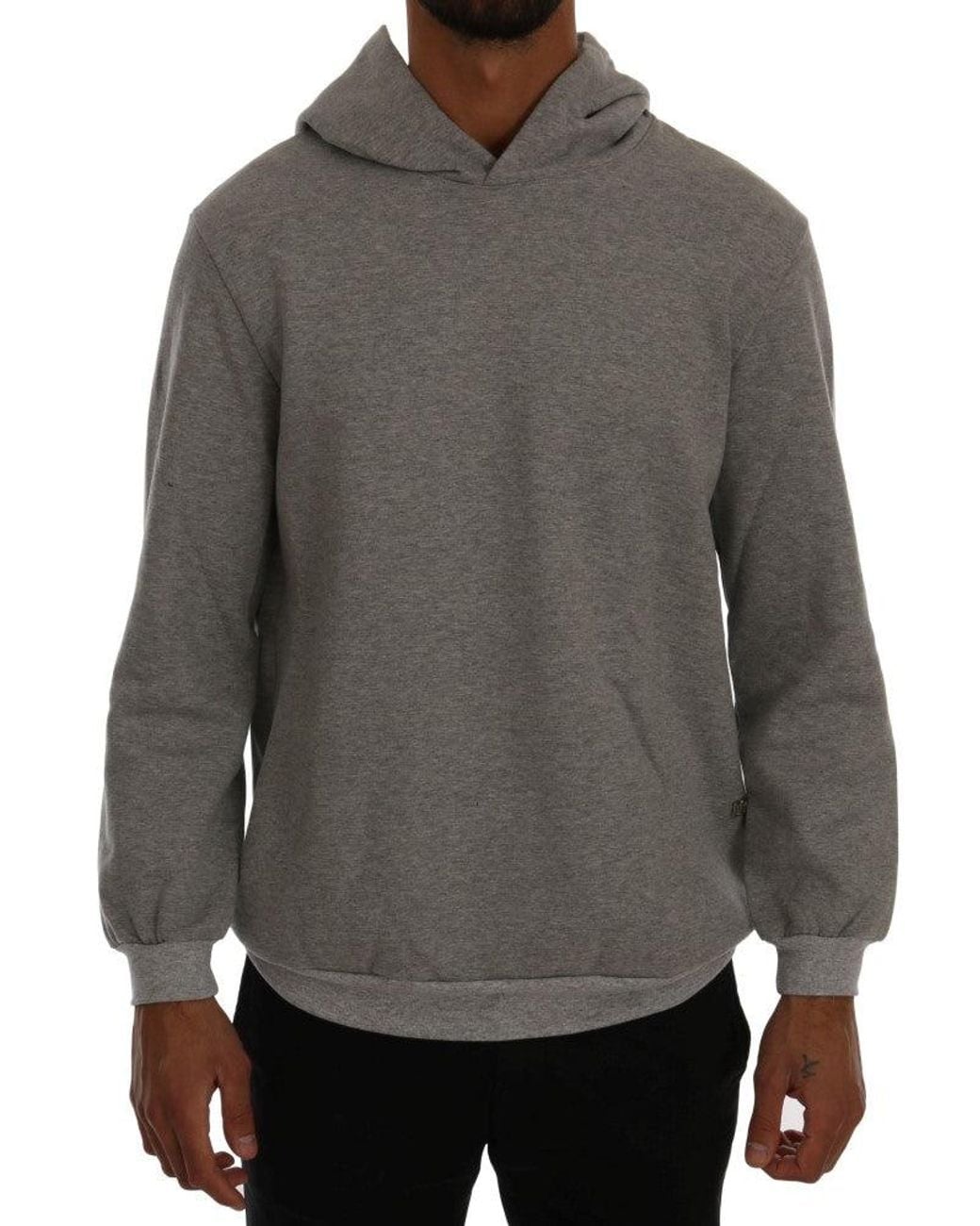 Daniele Alessandrini Pullover Hodded Cotton Sweater Gray Tsh1350 for men