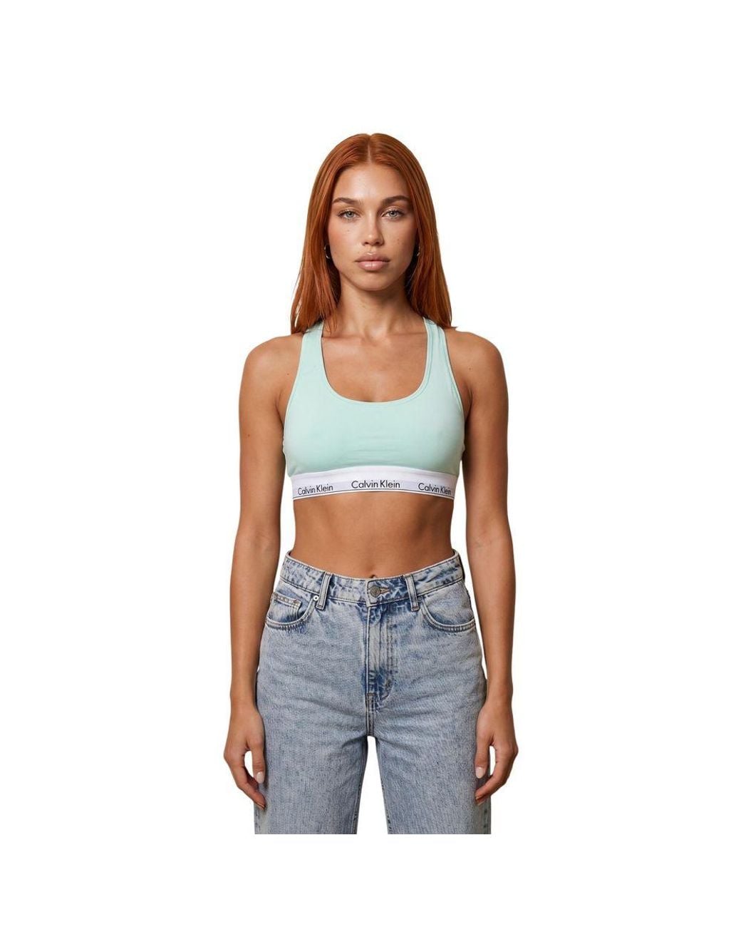 Calvin Klein Blue Green Cotton Bra
