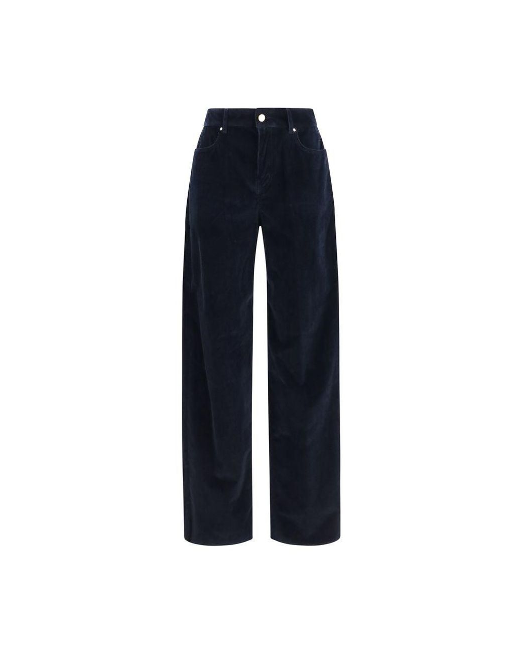 Max Mara Blue Cotton Casual Pants