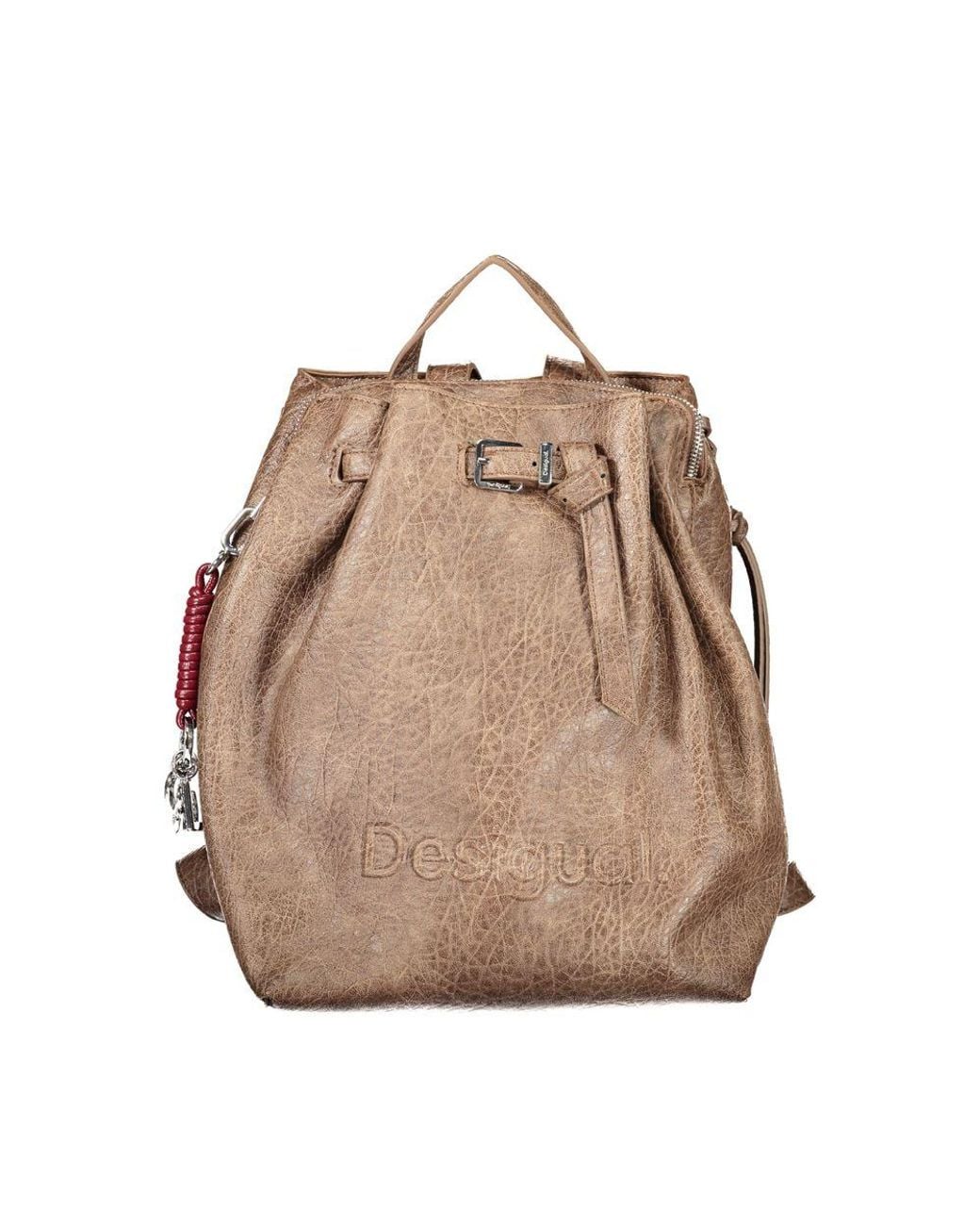 Desigual Natural Brown Polyurethane 's Backpack