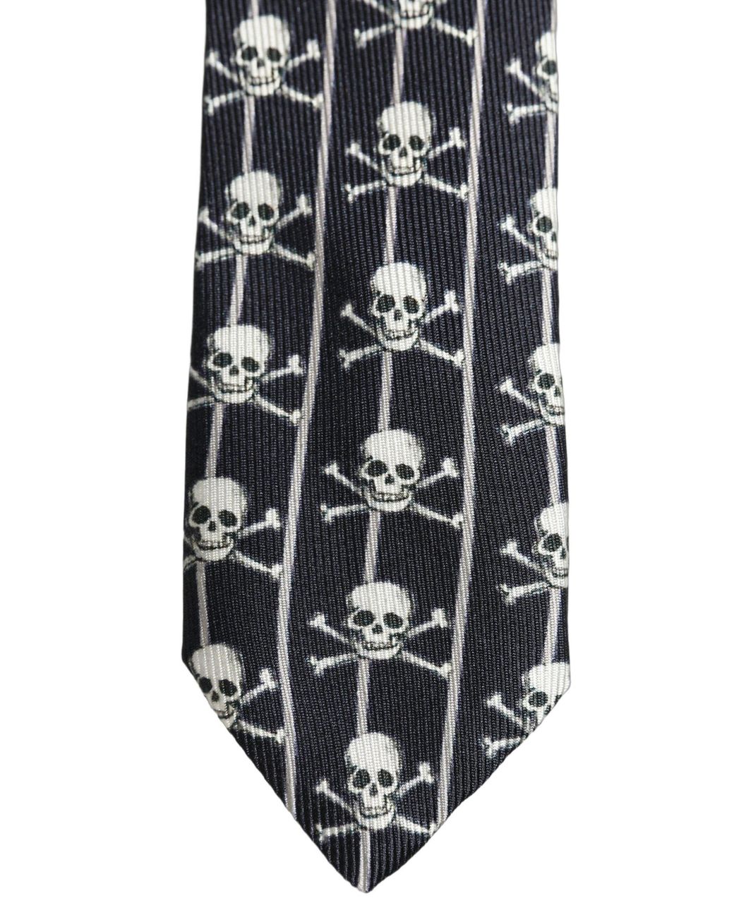 Dolce & Gabbana Black Silk Skull Fantasy Adjustable 'Sd Neckmen's Tie for men