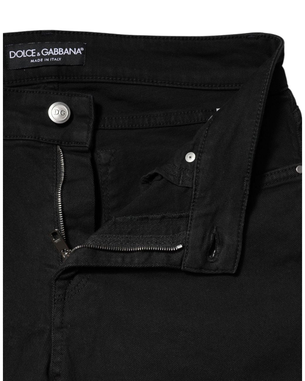Dolce & Gabbana Black Cotton Skinny Mid Waist Denim Jeans
