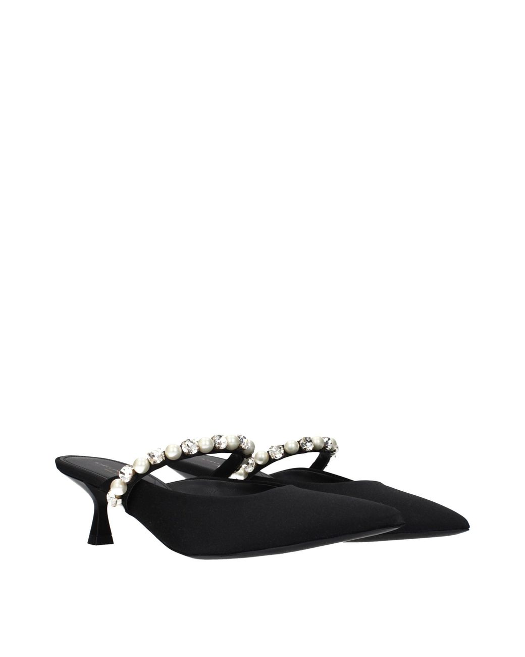 Stella McCartney Black Satin Stiletto Heel Sandals