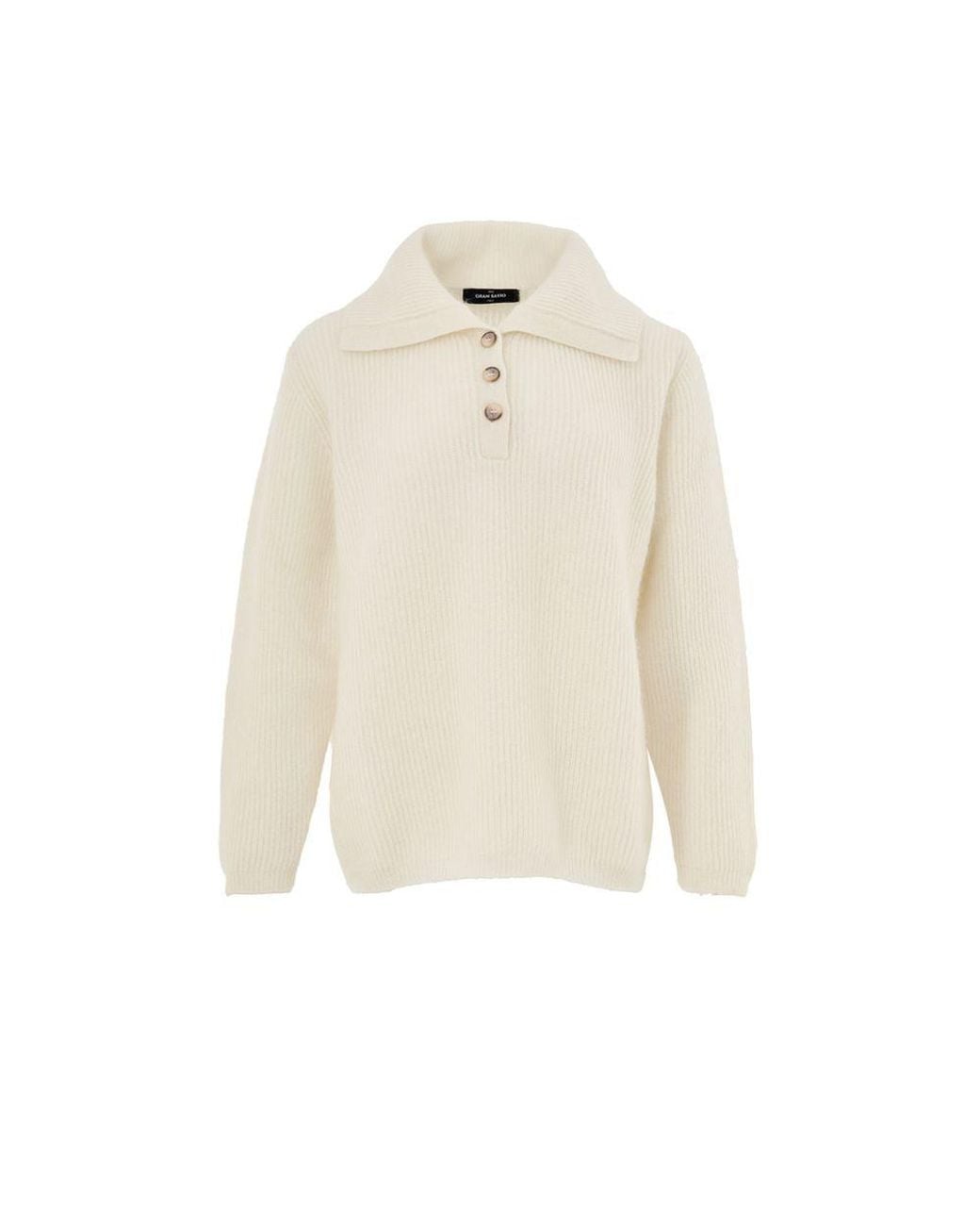 Gran Sasso White Wool Polo Shirt