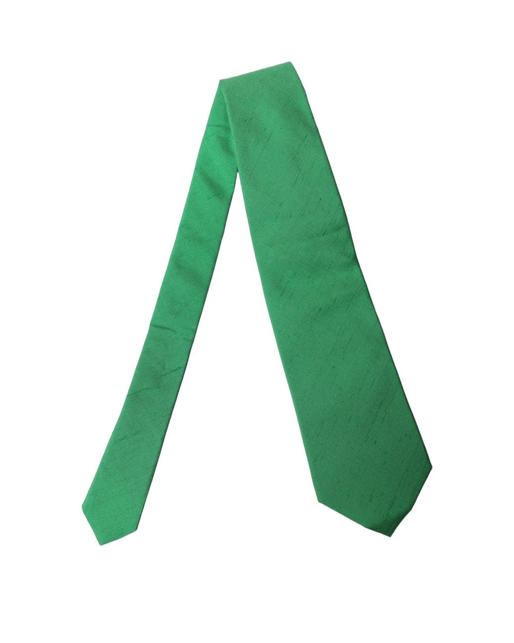 Dolce & Gabbana Green Solid Silk Cotton Adjustable Neckwomen's Tie