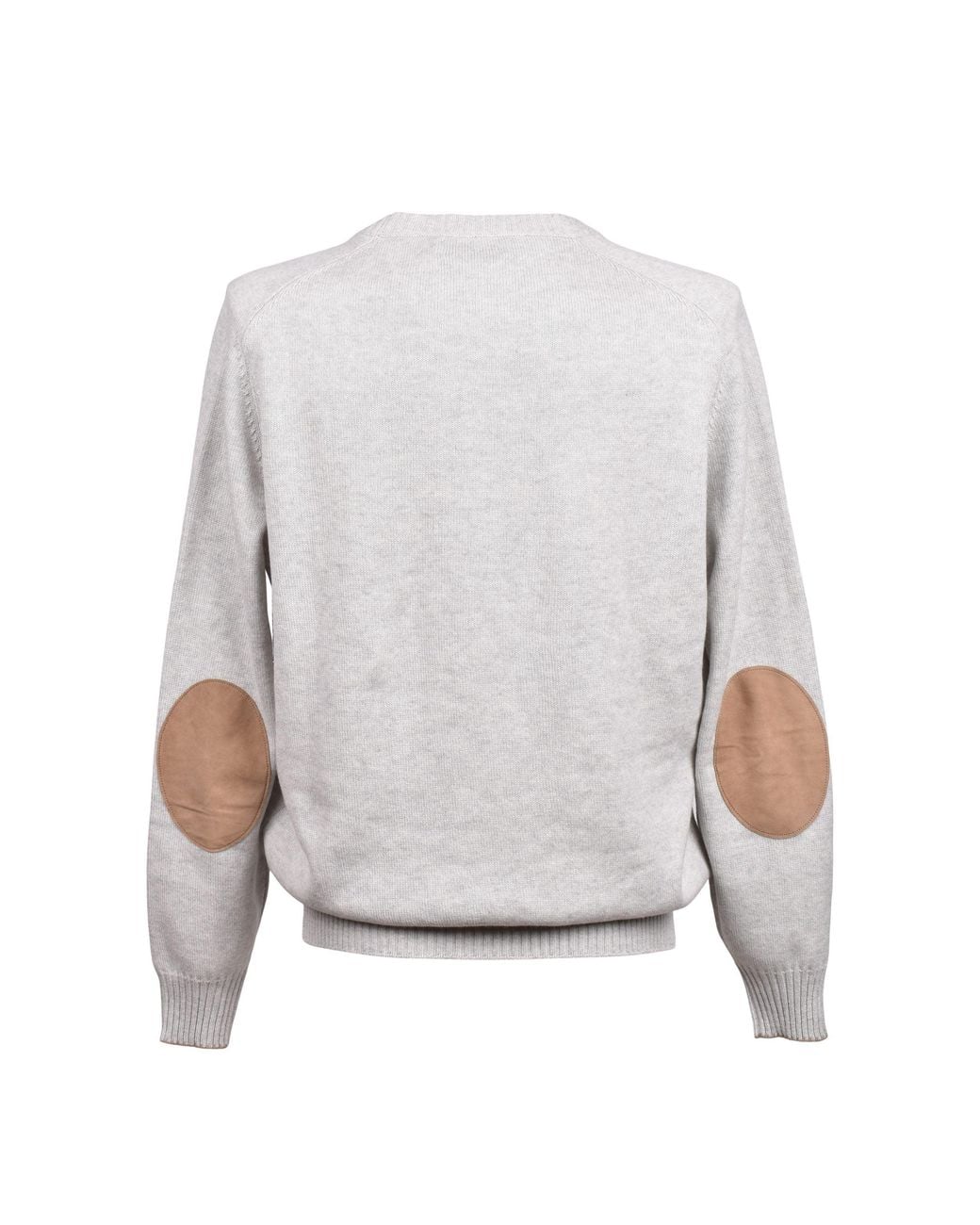 Brunello Cucinelli Gray Bicolor Cashmere Sweater for men