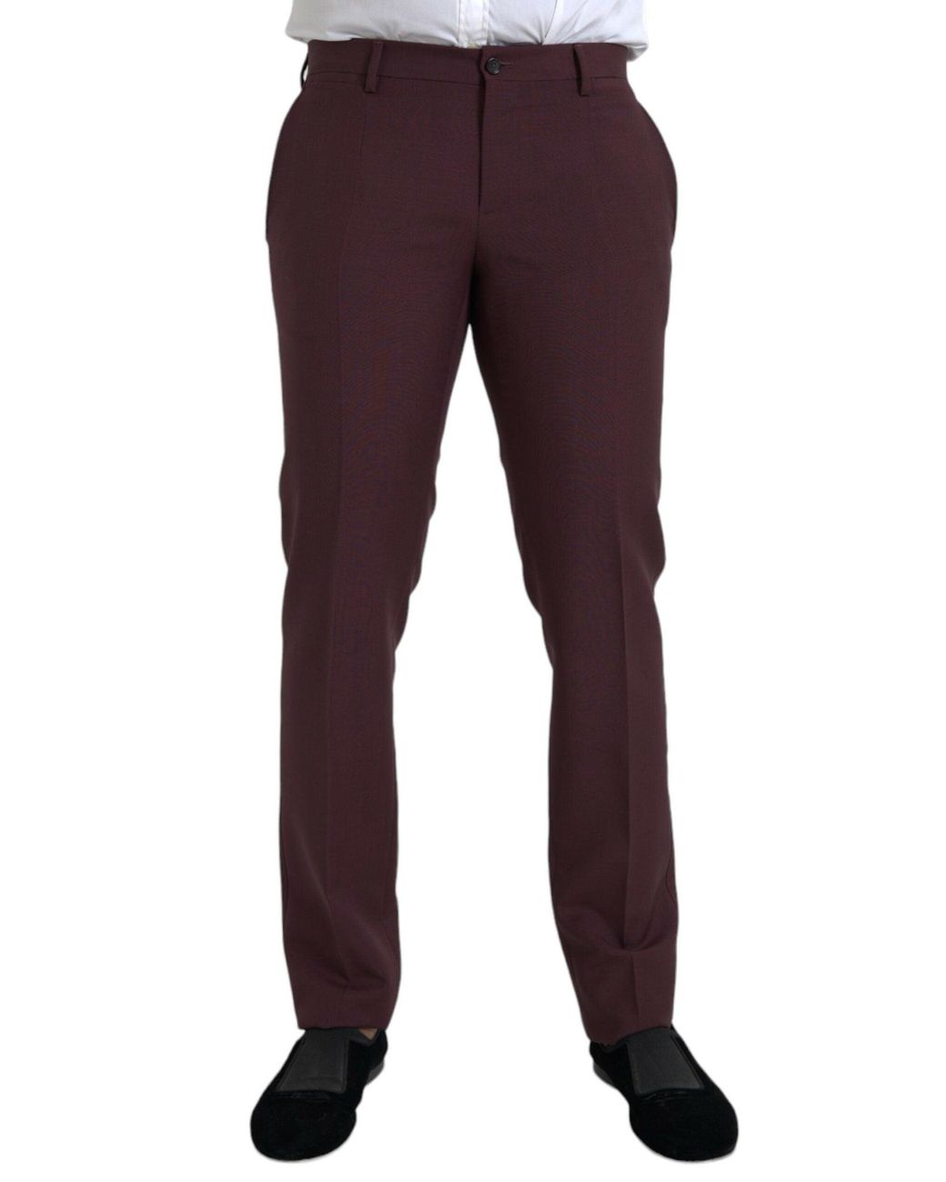 Dolce & Gabbana Purple Wool Slim Fit Dress Pants for men