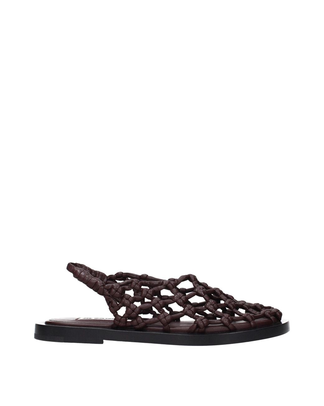 Jil Sander Multicolor Brown Leather Flat Sandals