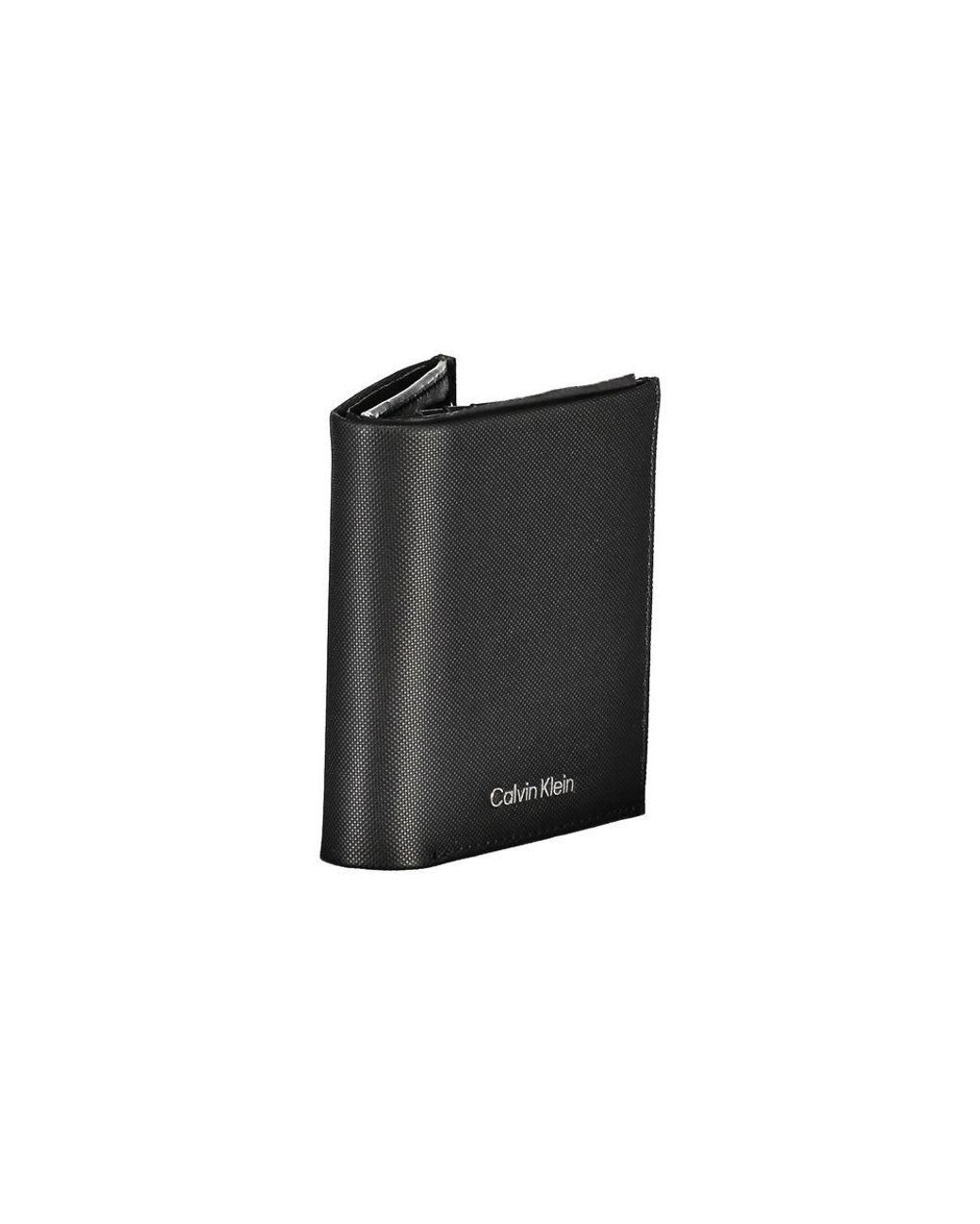 Calvin Klein Black Sleek Leather Bi-Fold Wallet With Rfid Block for men