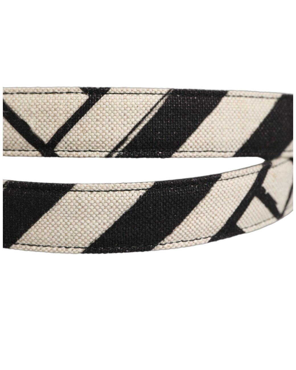 Dolce & Gabbana Black Ivory Tone Metal Buckle Belt, Canvas for men