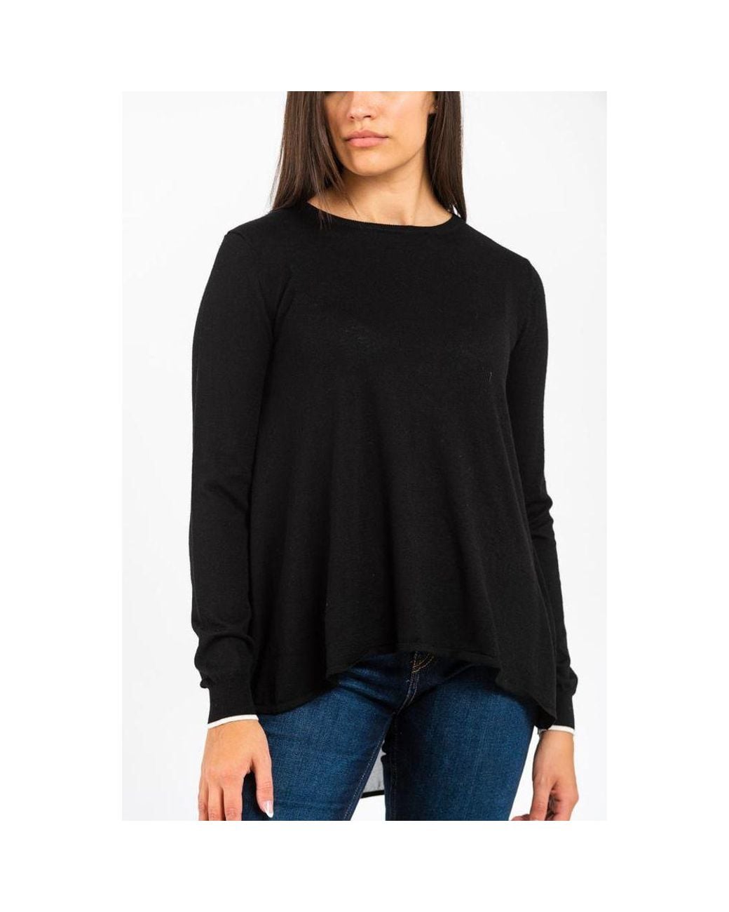 Gas Black Viscose Long Sleeve T