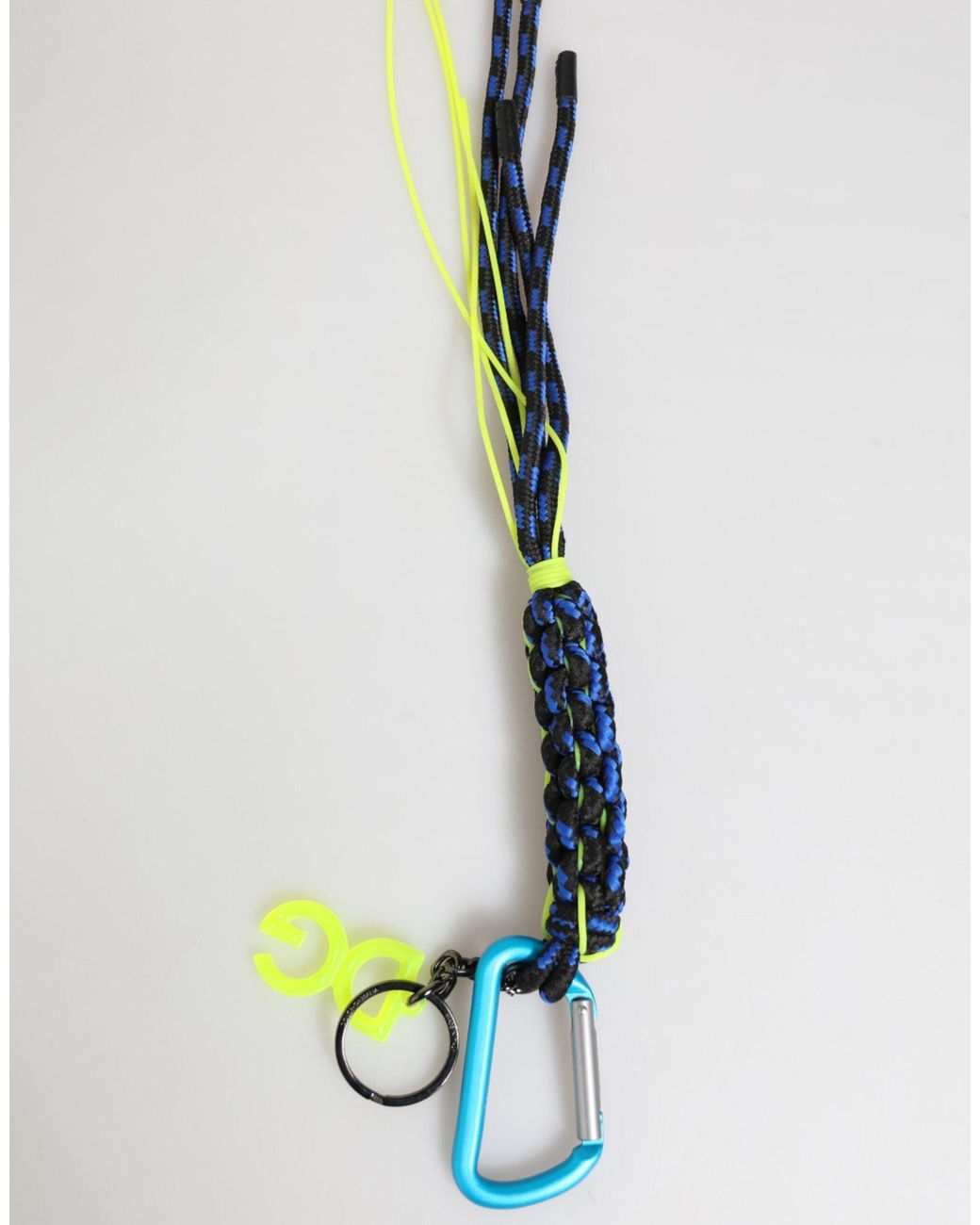 Dolce & Gabbana Blue Polyester Tape String Dg Logo Keychain Keyring for men