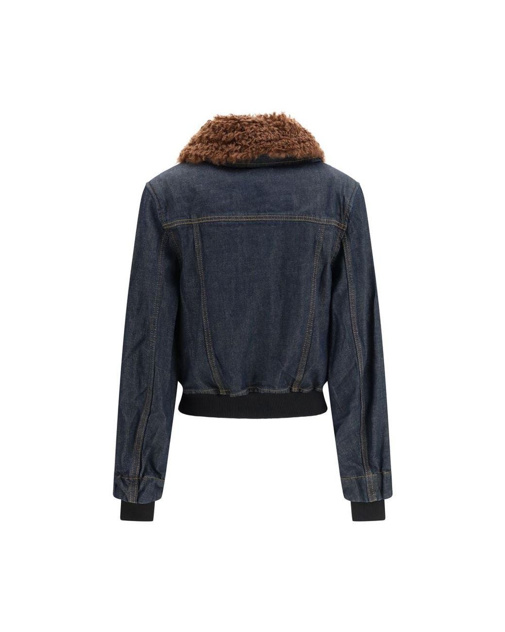 Ganni Blue Denim Bomber Jacket