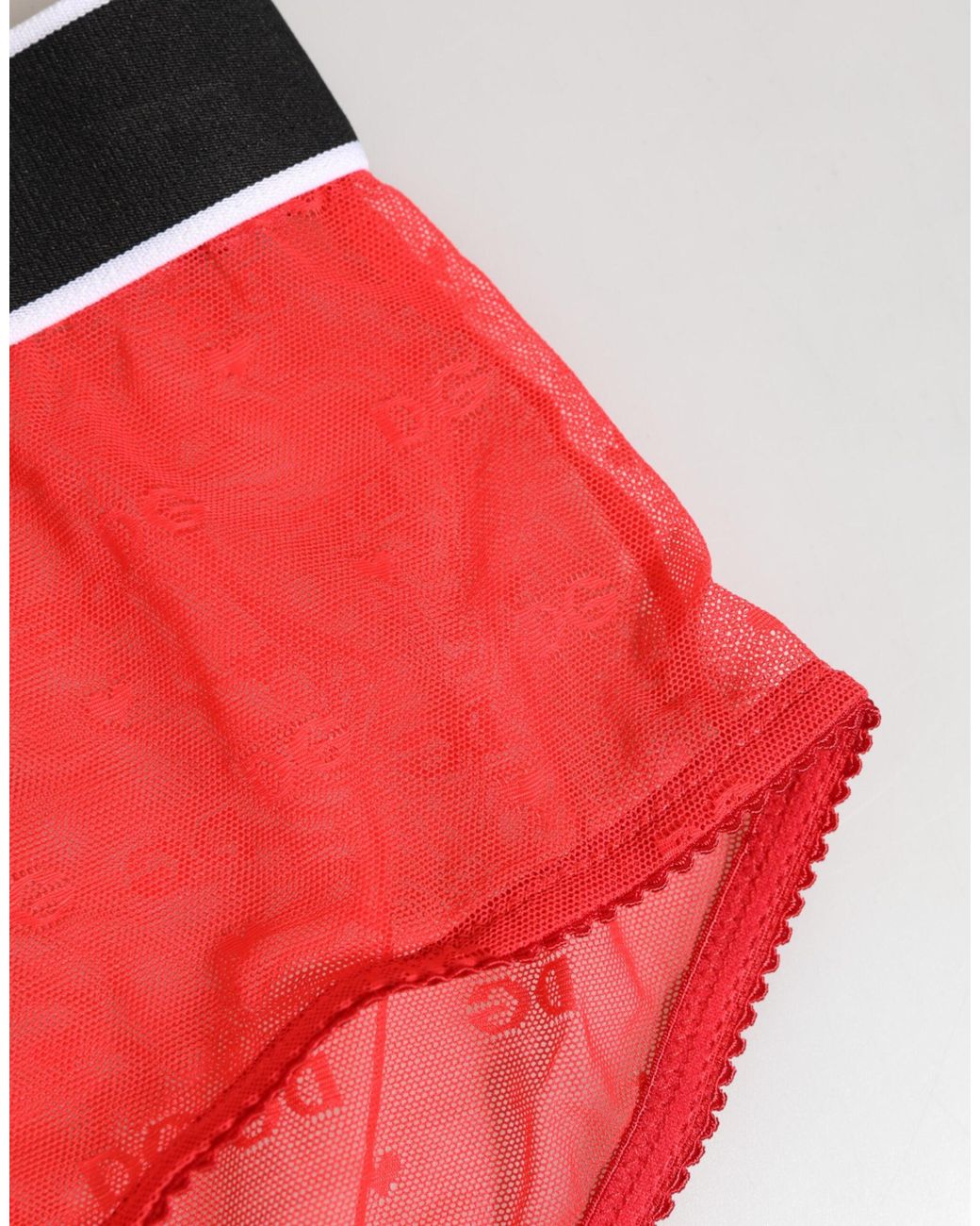 Dolce & Gabbana Red Nylon Logo Waistband Brief Panty Underwear 07+Pa Clothing