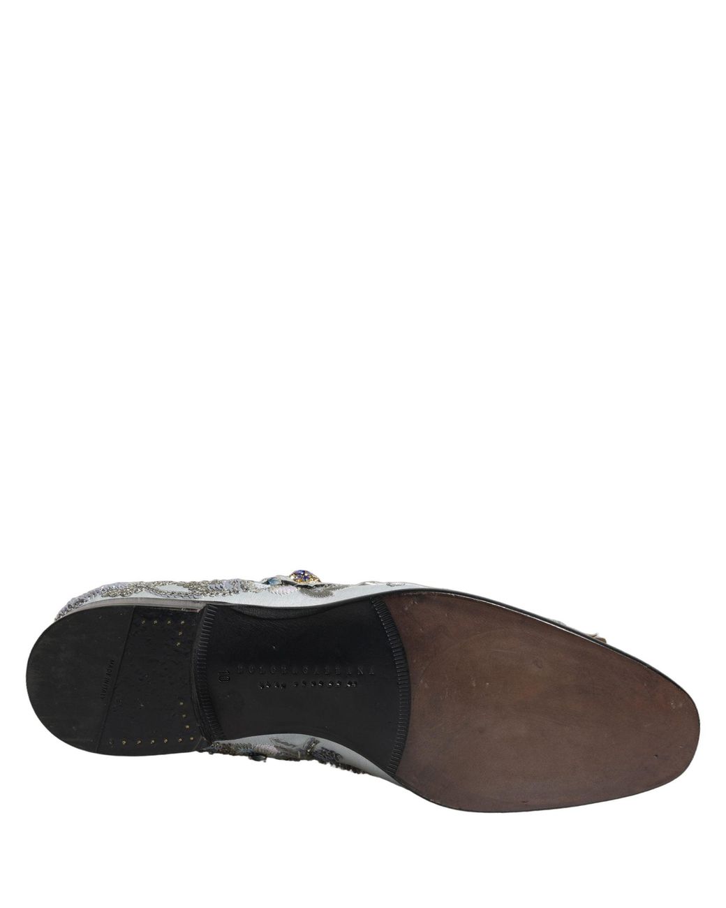 Dolce & Gabbana White Floral Embellished Men Loafers Shoes for men