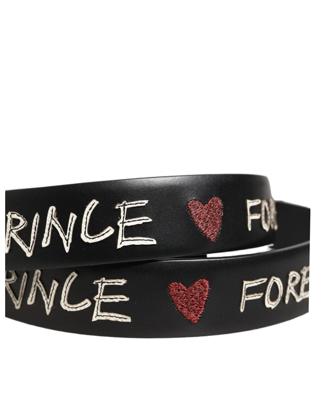 Dolce & Gabbana Black Leather Prince Crown Logo Buckle Belt for men