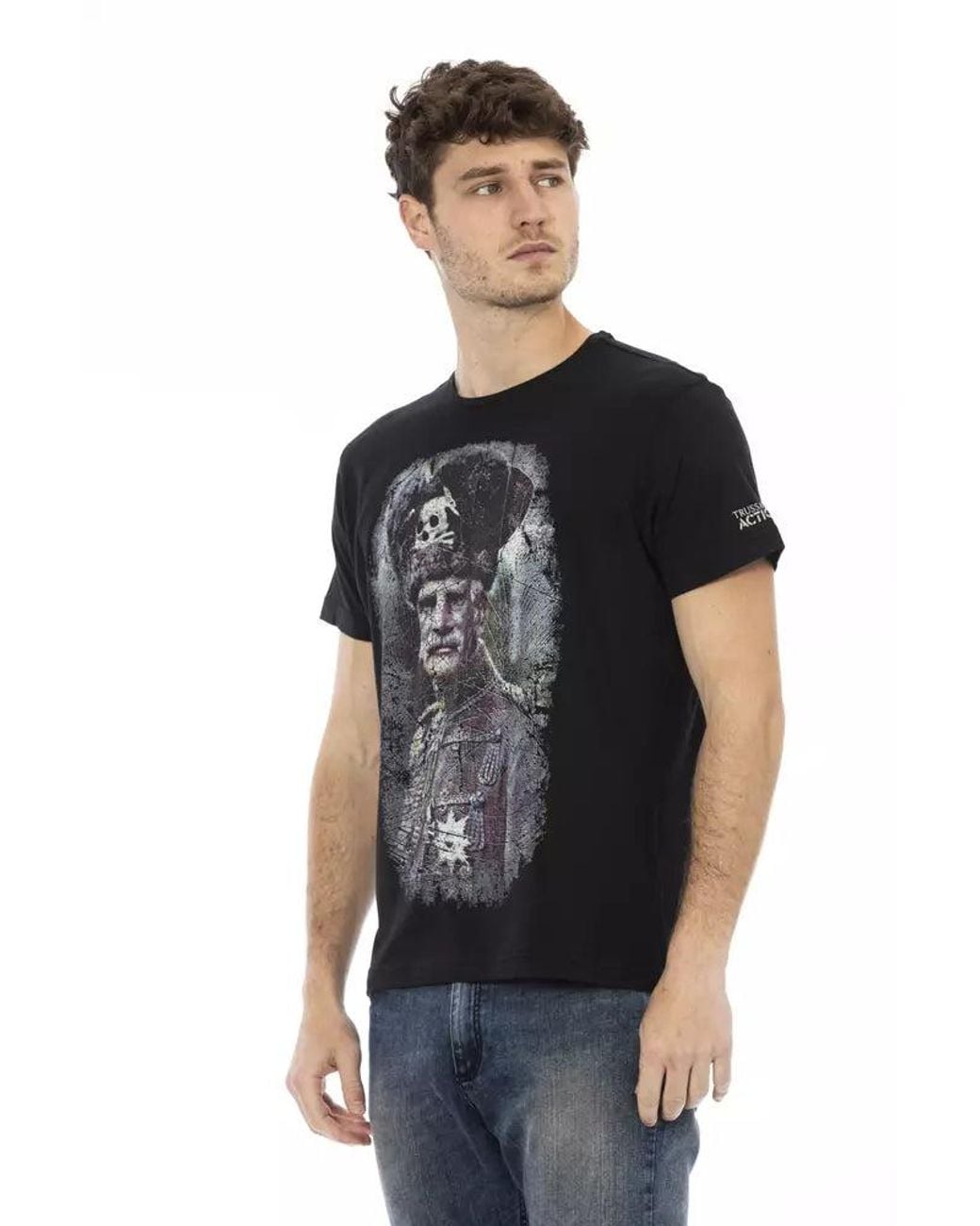 TRUSSARDI ACTION Black Cotton Men's T for men