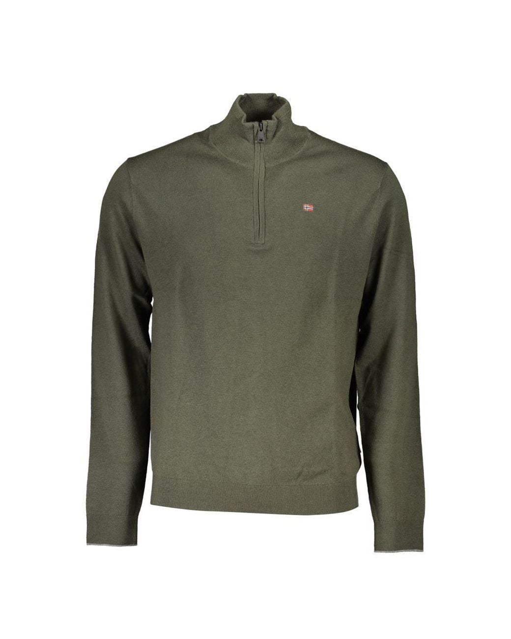 Napapijri Green Elegant Half-Zip Sweater for men
