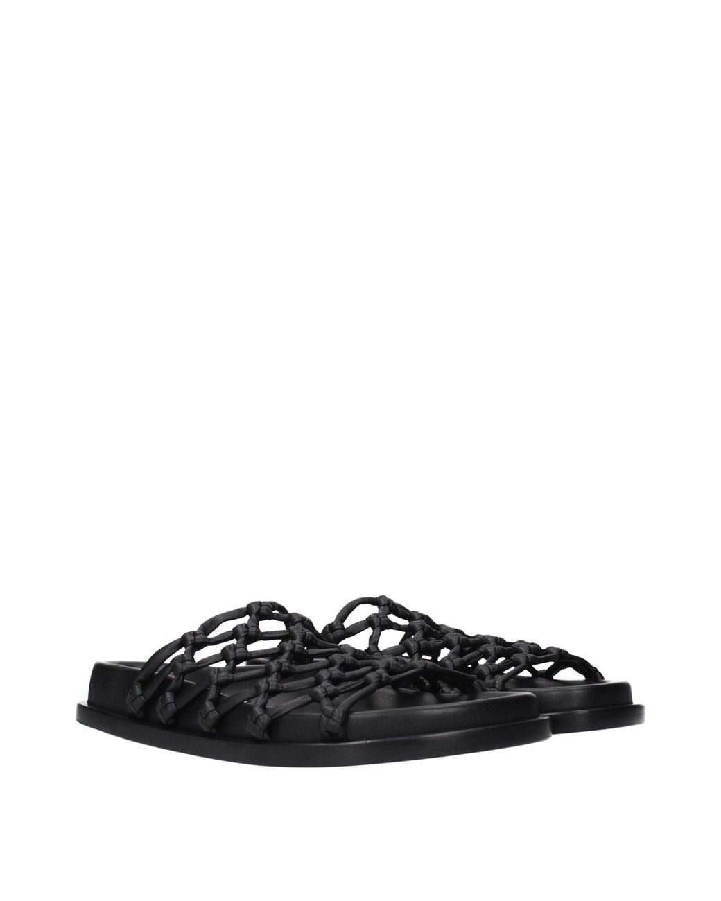 Jil Sander Black Leather Slippers