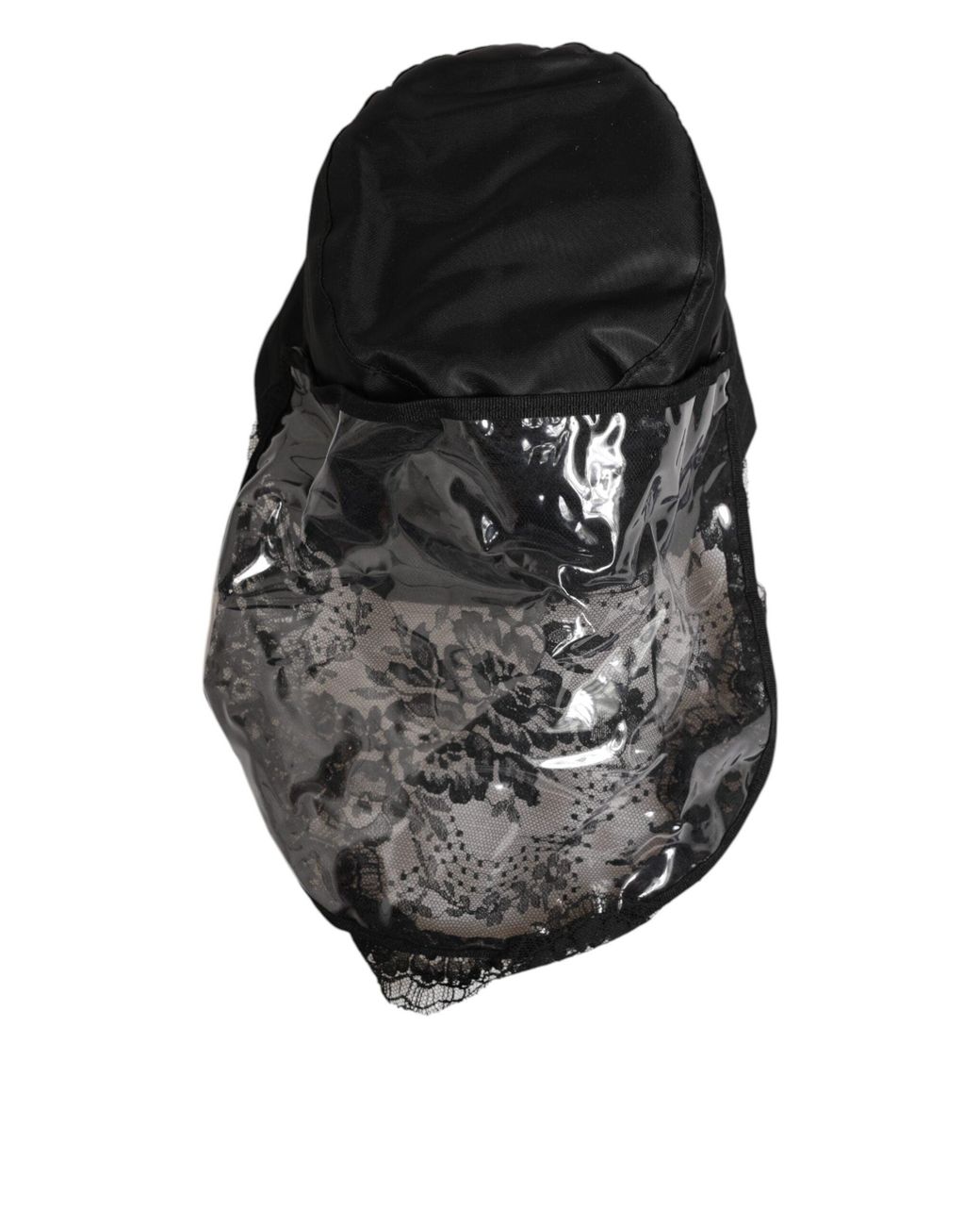 Dolce & Gabbana Black Pvc Wide Brim Bucket Capello Hat Co+Pa+Pvc for men