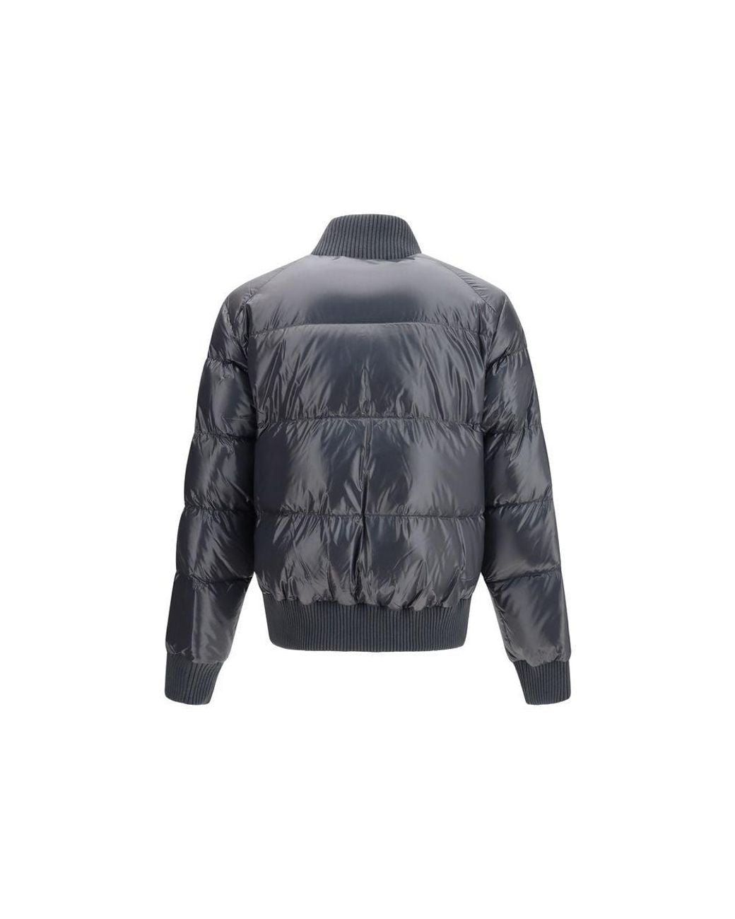 Moose Knuckles Blue Gray Nylon Bomber for men