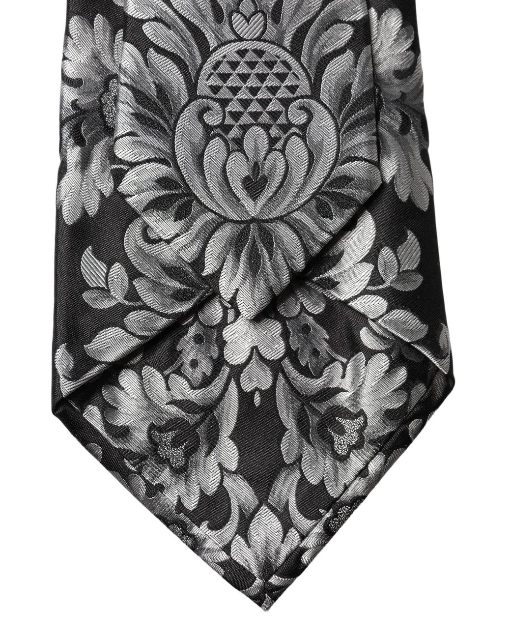 Dolce & Gabbana Black Floral Silk Adjustable Neckwomen's Tie