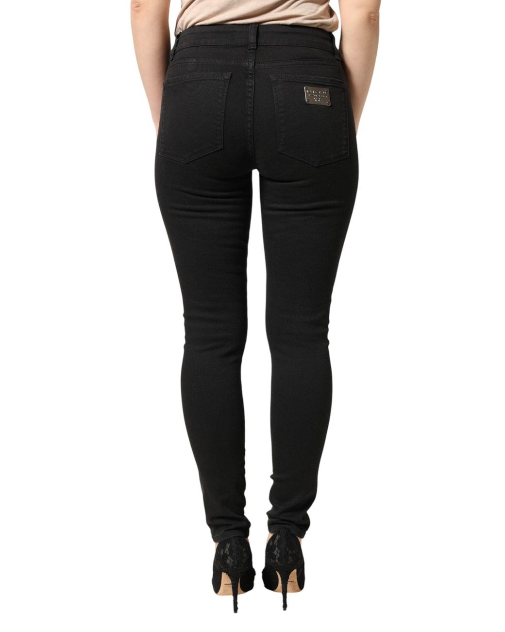 Dolce & Gabbana Black Cotton Stretch Skinny Denim Jeans Spandex Clothing