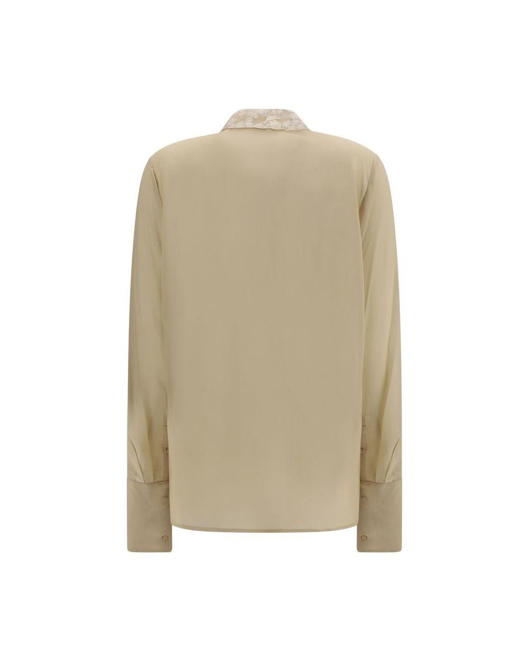Fendi Natural Beige Silk Dress Shirt
