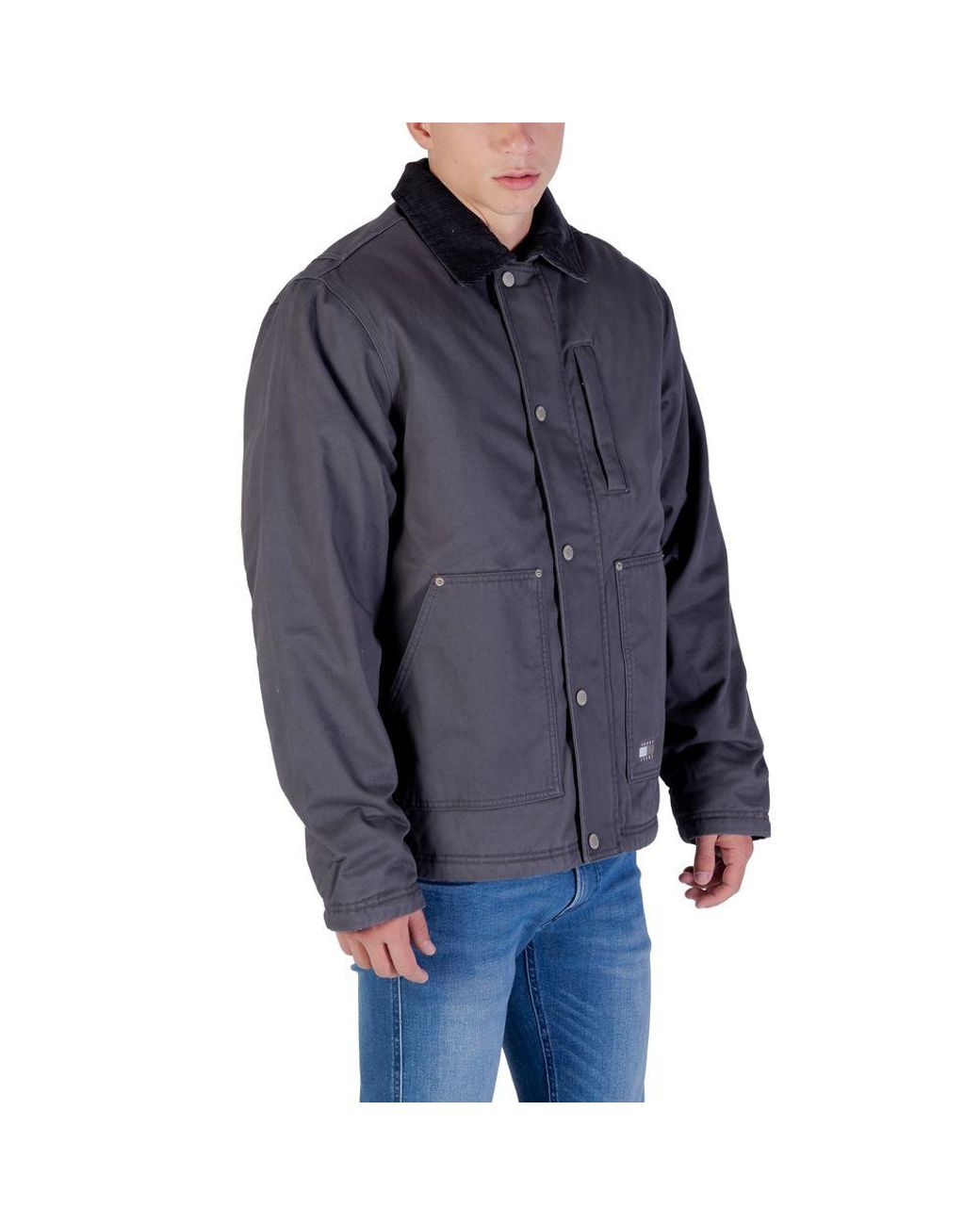 Tommy Hilfiger Blue Gray Recycled Cotton Denim Jacket for men