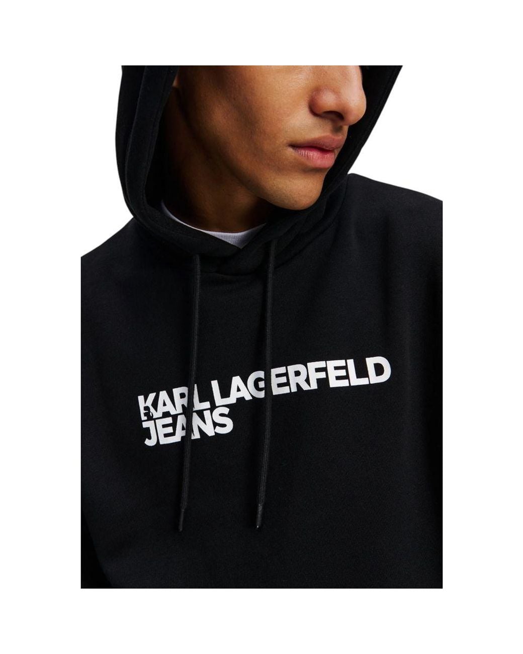 Karl Lagerfeld Black Cotton Hoodie for men