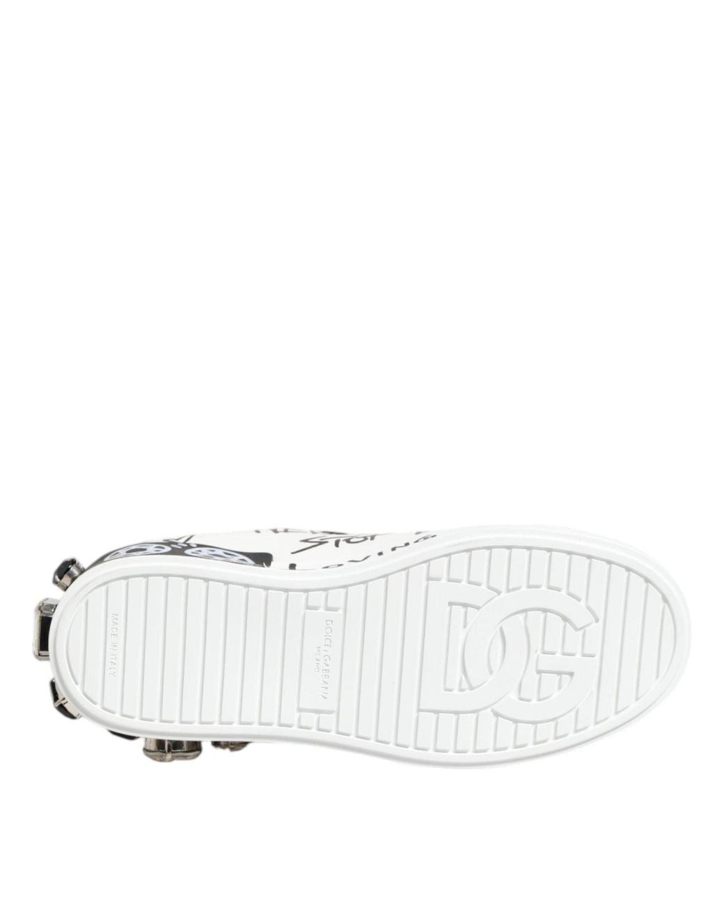 Dolce & Gabbana White Custom 2Zero Graffiti Sneakers