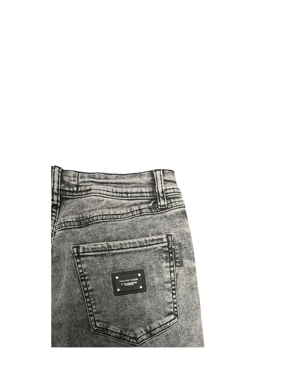 Philipp Plein Gray Cotton Jeans