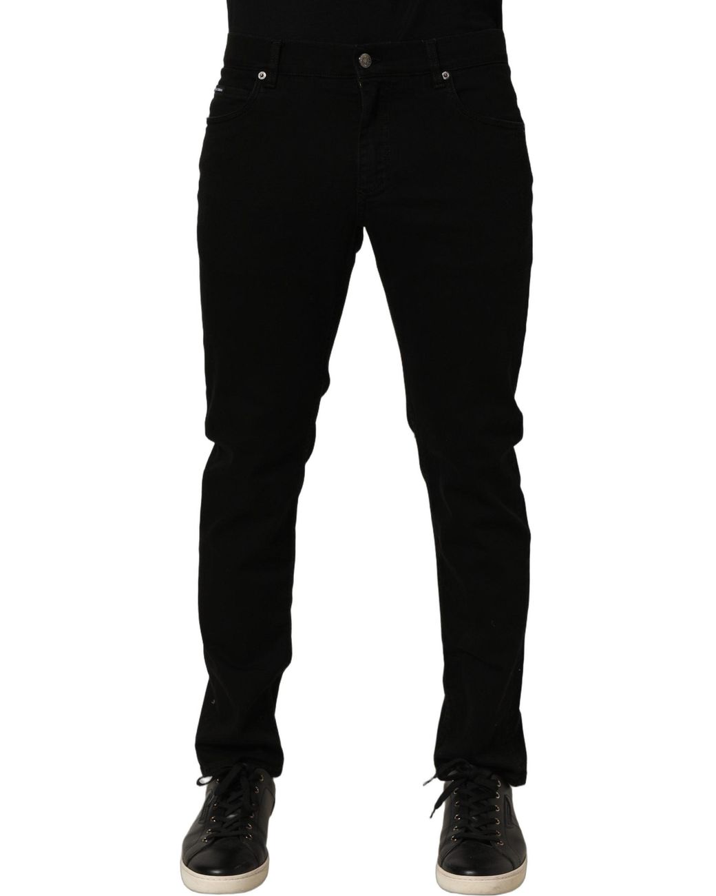 Dolce & Gabbana Black Cottonstretch Regular Skinny Denim Jeans Cotton Elastane Clothing for men