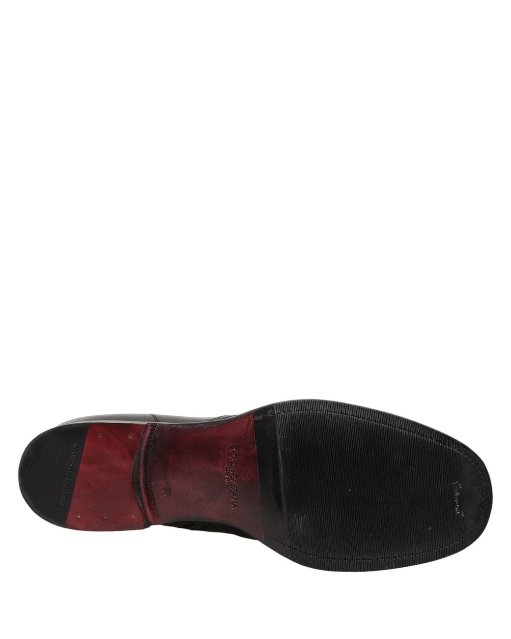 Dolce & Gabbana Black Leather Embossed Logo Ankle Boots Shoes for men
