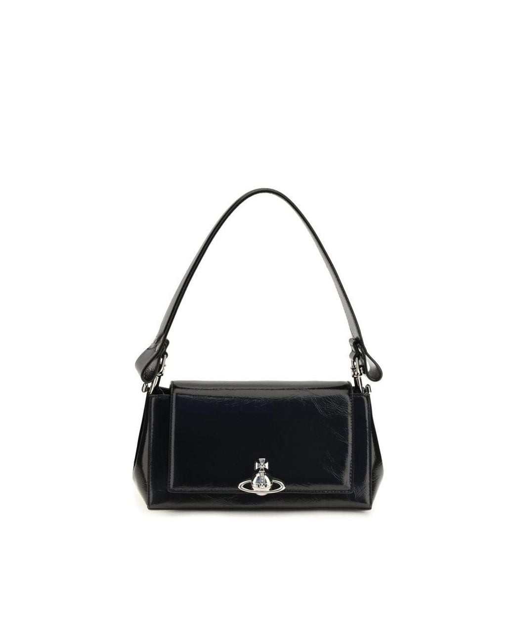 Vivienne Westwood Black Calf Leather Bos Taurus Shoulder Bag