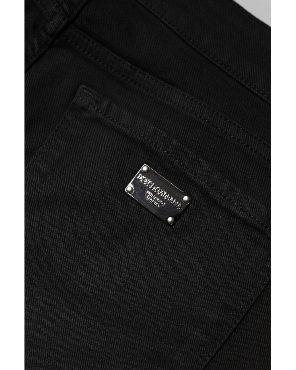 Dolce & Gabbana Black Cotton Mid Waisted Skinny Denim Jeans