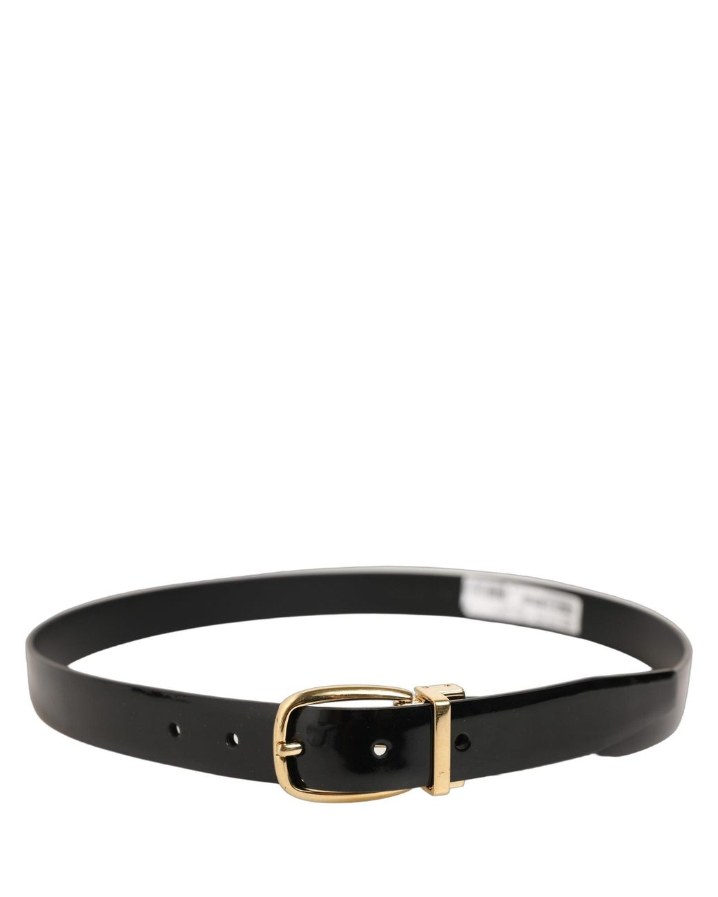 Dolce & Gabbana Black Classic Leather Gold Tone Buckle Belt for men