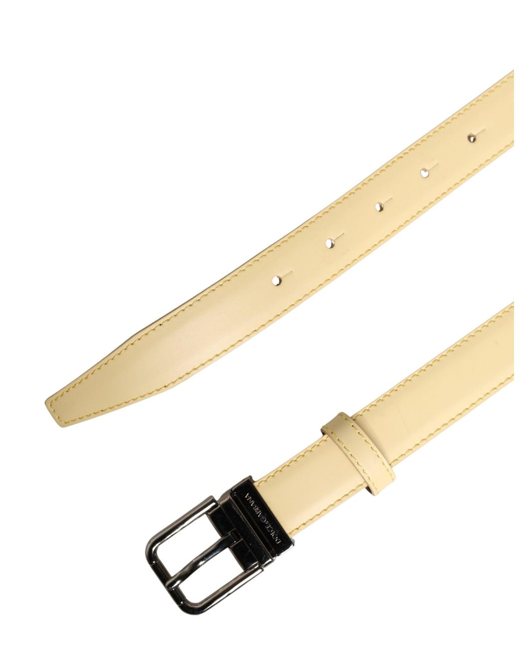 Dolce & Gabbana Black Classic Leather Metal Buckle Belt Calf for men