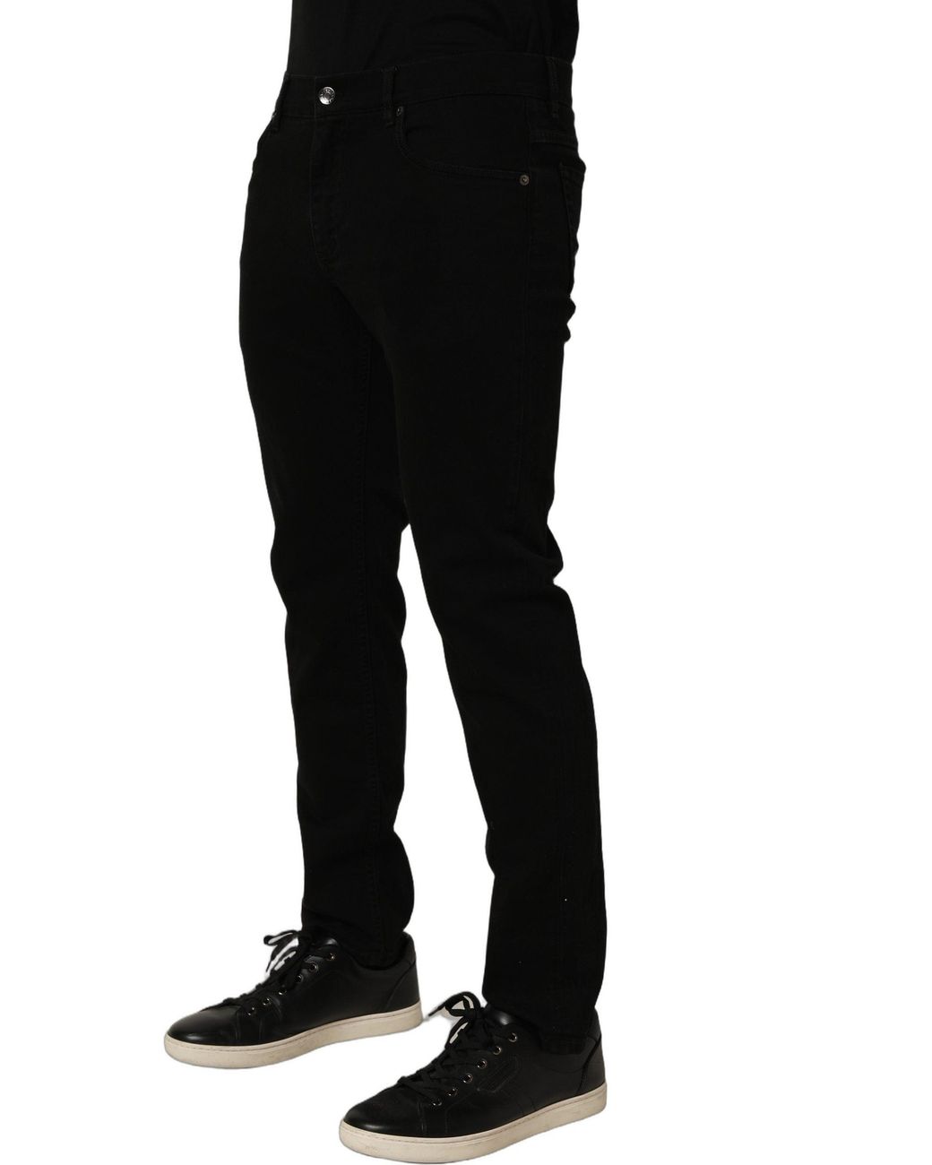 Dolce & Gabbana Black Cottonstretch Regular Skinny Denim Jeans Cotton Elastane Clothing for men