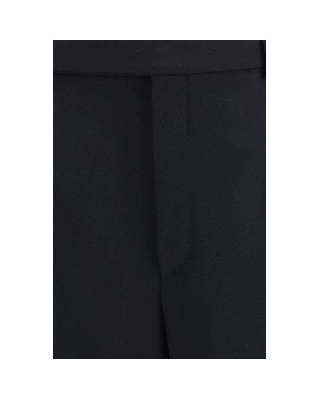 Saint Laurent Black Wool Oves Aries Dress Pants for men