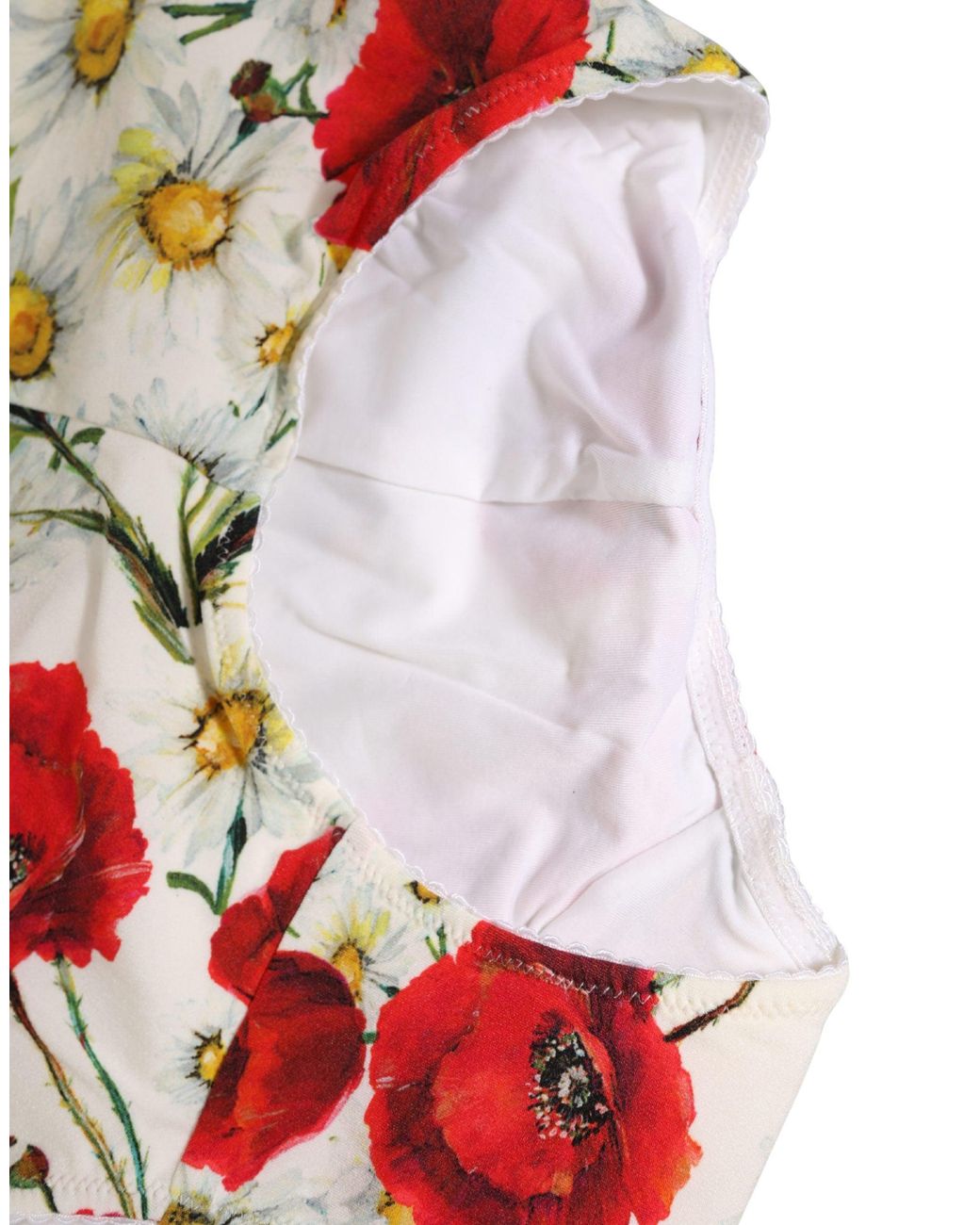 Dolce & Gabbana Red White Nylon Floral High Waisted Girdle Underwear