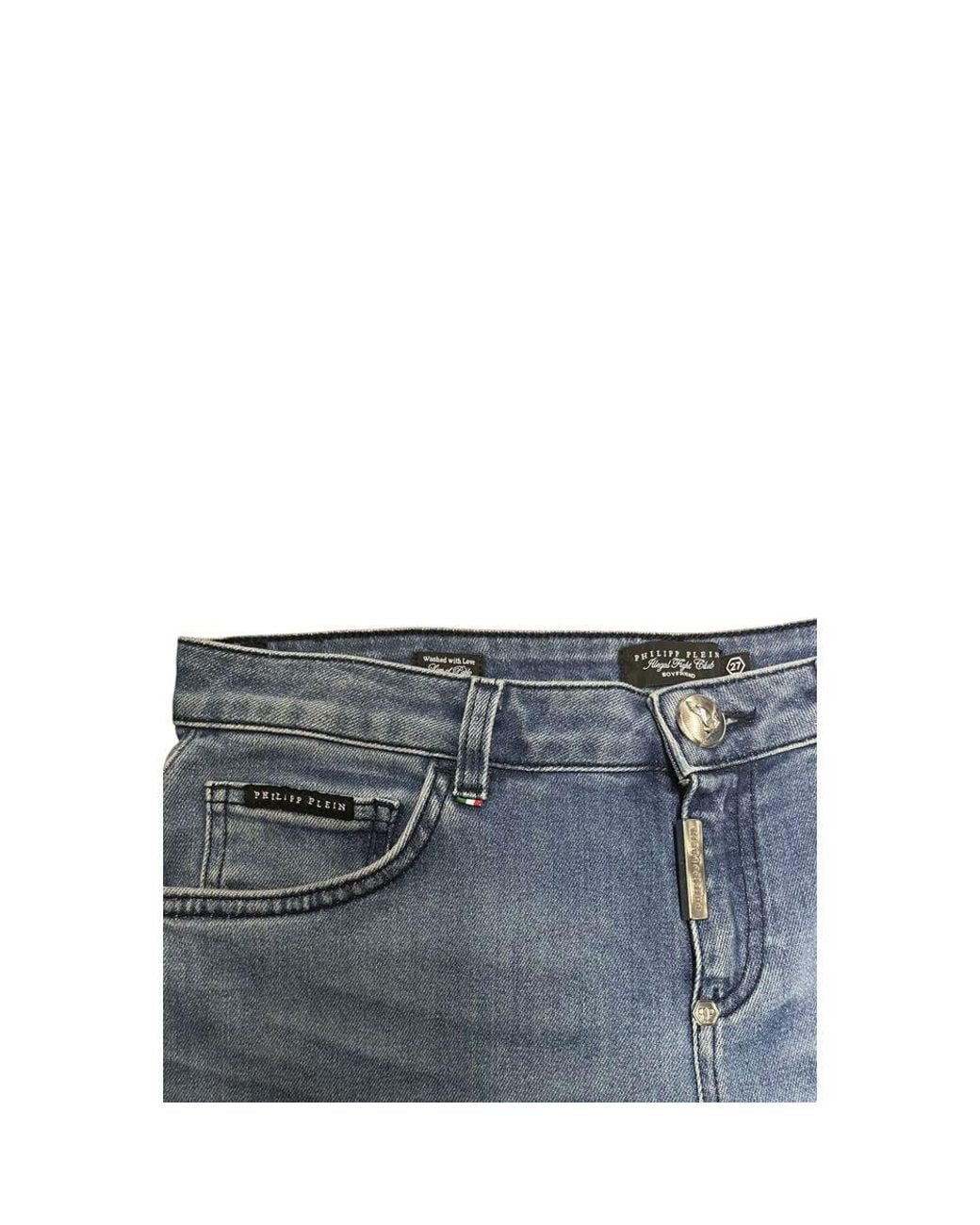 Philipp Plein Blue Cotton Jean
