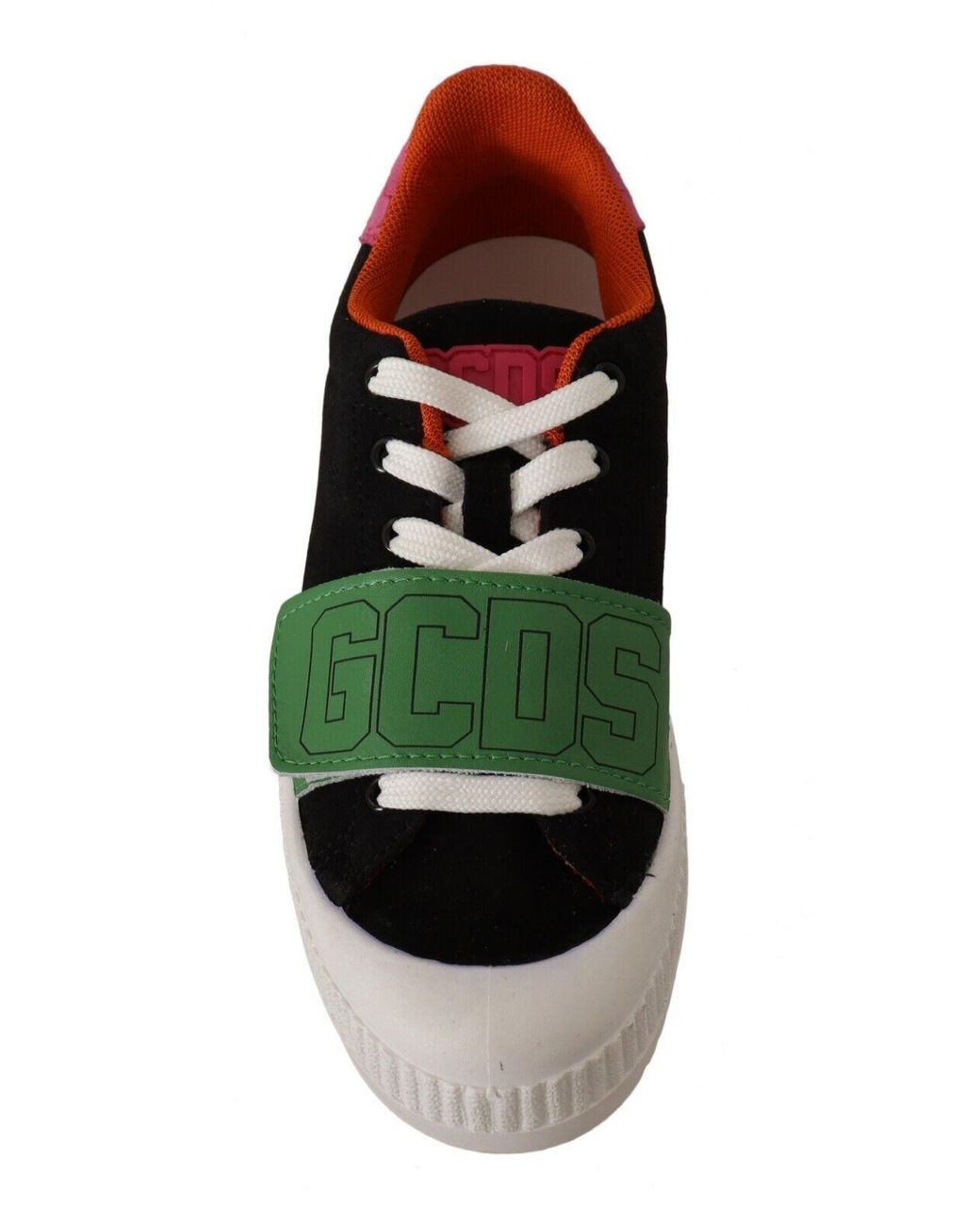 Gcds Green Stylish Low Top Lace-Up Sneakers