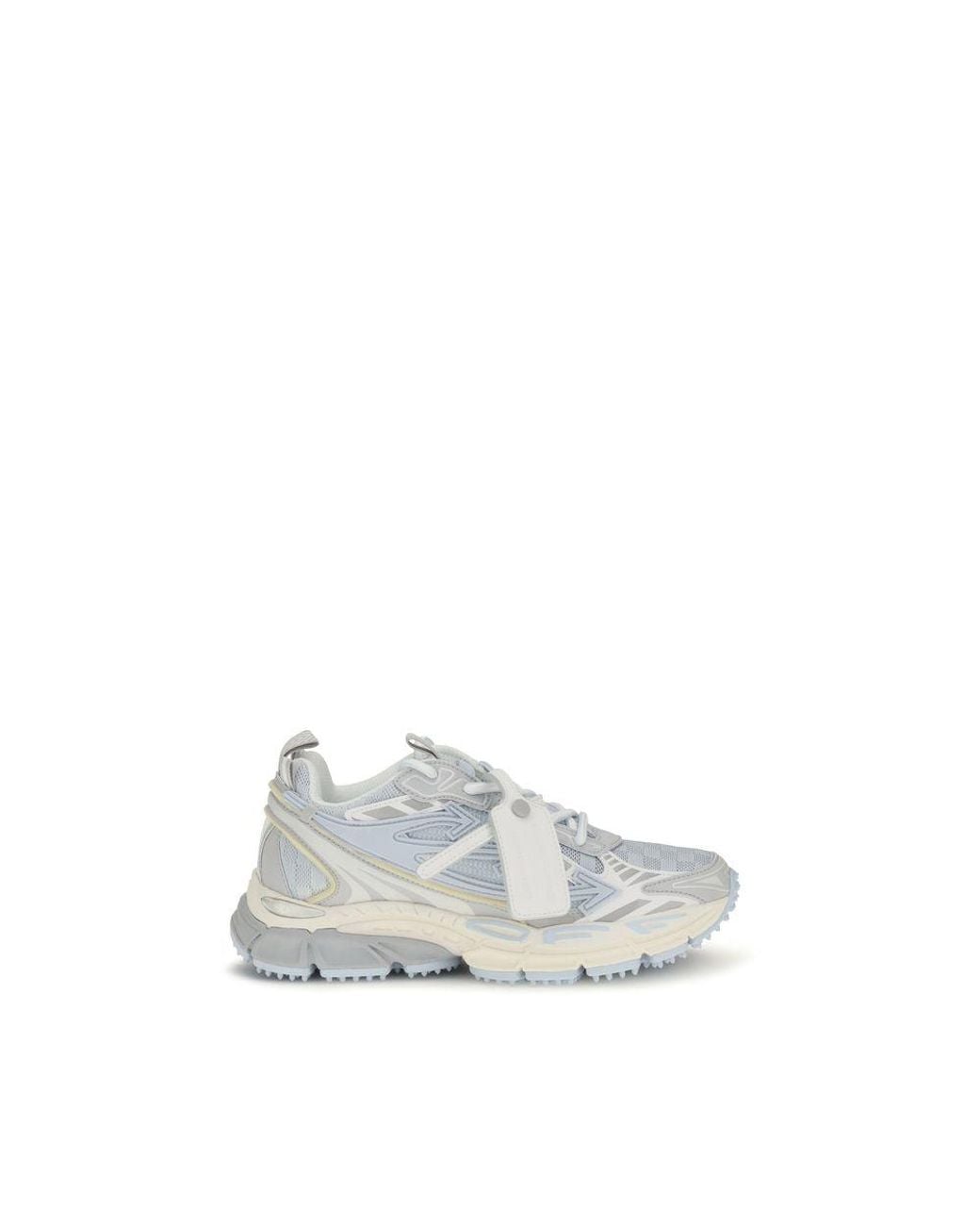 Off-White c/o Virgil Abloh White Gray Fabric Athletic Sneakers - Eu36/us6
