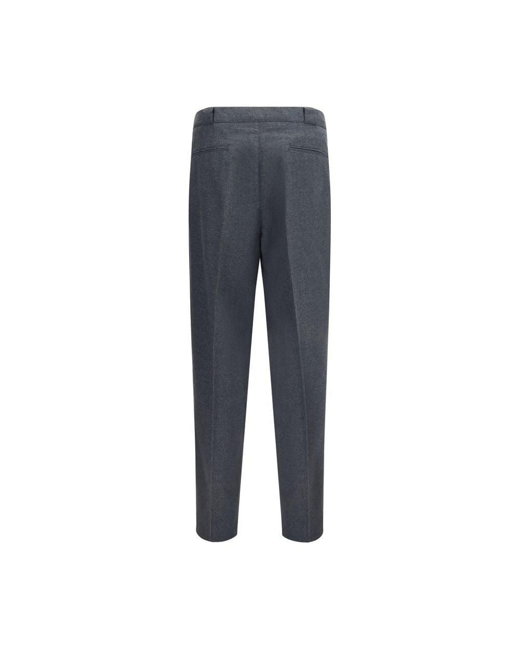 Brunello Cucinelli Blue Gray Wool Oves Aries Dress Pants for men