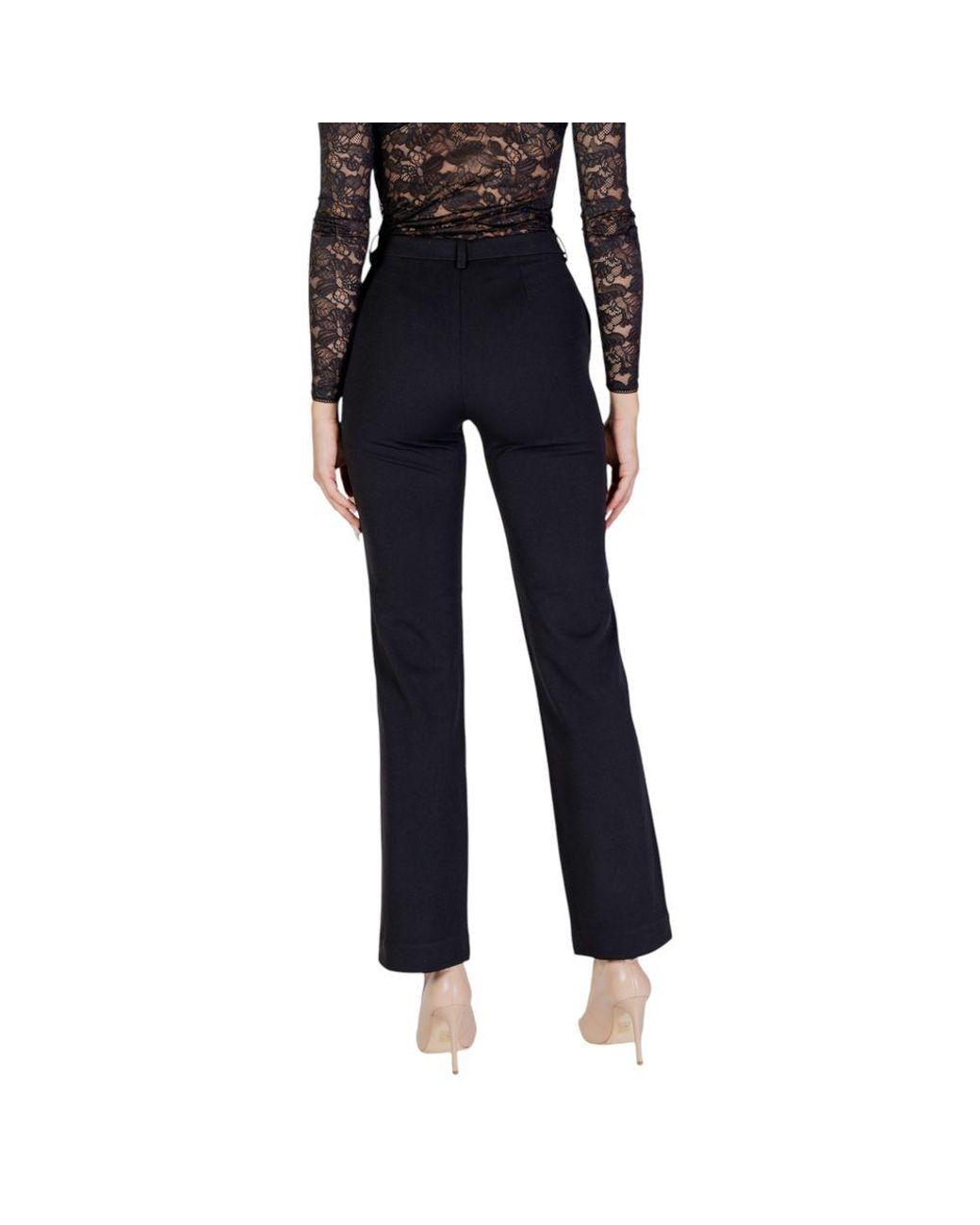 ONLY Blue Black Recycled Polyester Flared Pants